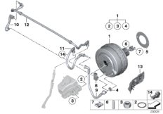 Вакуумный усилитель тормозов для BMW E92 320d N47 (схема запасных частей)