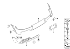 Задняя облицовка, аэродинамич.пакет JCW для BMW R55N Cooper S N18 (схема запасных частей)