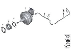 Brake vacuum pipe kit WW для BMW RR2 Drophead N73 (схема запасных частей)