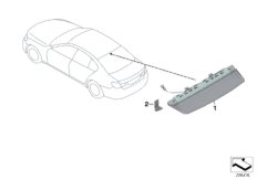 Третий фонарь стоп-сигнала для BMW F01 730i N52N (схема запасных частей)