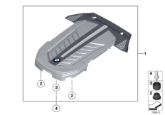 Звукоизоляционный кожух для BMW F03 760LiS N74 (схема запасных частей)