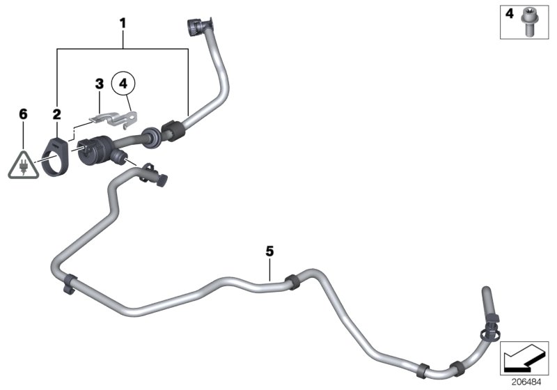 Клапан вентиляции топливного бака для BMW F03N 760LiS N74 (схема запчастей)