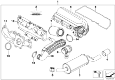 Тюнинговый комплект John Cooper Works для BMW R55 Cooper S N14 (схема запасных частей)