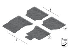 Резиновый коврик для BMW F07N 520d N47N (схема запасных частей)