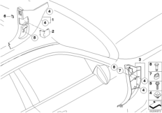 Боковая обшивка пространства для ног для BMW E87 120i N46 (схема запасных частей)
