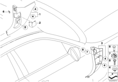Боковая обшивка пространства для ног для BMW E81 123d N47S (схема запасных частей)
