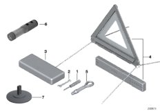 Car tool/warning triangle для BMW RR2 Drophead N73 (схема запасных частей)