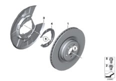 Тормозной диск торм.механ.заднего колеса для BMW RR4 Ghost N74R (схема запасных частей)