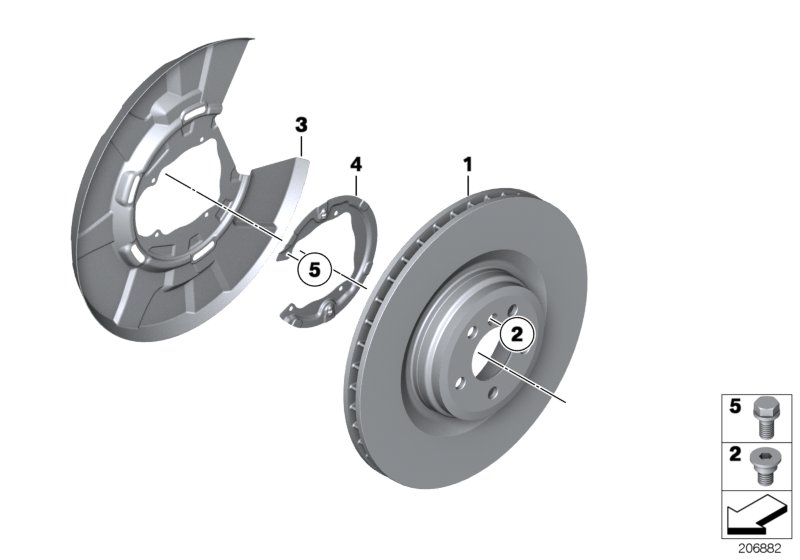 Тормозной диск торм.механ.заднего колеса для BMW RR4 Ghost EWB N74R (схема запчастей)