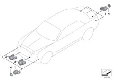 Сигнализация авар.сближен.при парк.(PDC) для BMW RR4 Ghost N74R (схема запасных частей)