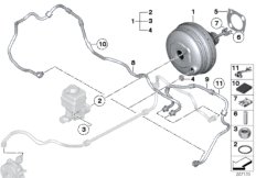 Вакуумный усилитель тормозов для BMW RR4 Ghost N74R (схема запасных частей)