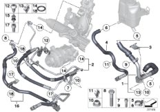 Маслопроводы гидроусилителя рул.управл. для BMW F02N 760Li N74 (схема запасных частей)