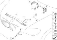 Элемент усиления кузова для BMW E71 X6 50iX N63 (схема запасных частей)