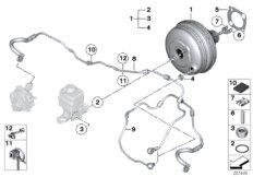 Вакуумный усилитель тормозов для BMW F03N 750LiS N63 (схема запасных частей)