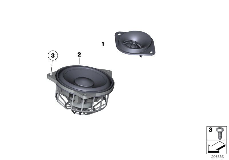 Детали панели приборов Top/HiFi для BMW RR6 Dawn N74R (схема запчастей)