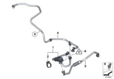 Клапан вентиляции топливного бака для BMW F11 535i N55 (схема запасных частей)