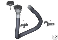 Наливной канал бачка стеклоомывателя для BMW E84 X1 20dX N47 (схема запасных частей)