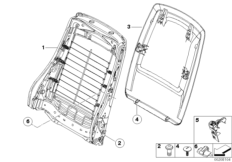 Сиденье Пд-каркас спинки/задняя панель для BMW E92 330xi N52N (схема запасных частей)