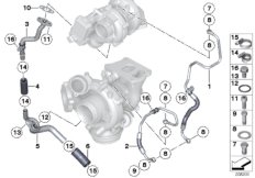 Смазочная система турбонагнетателя для BMW F25 X3 35dX N57Z (схема запасных частей)