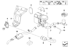 Автономная система отопления для BMW E61 530xd M57N2 (схема запасных частей)