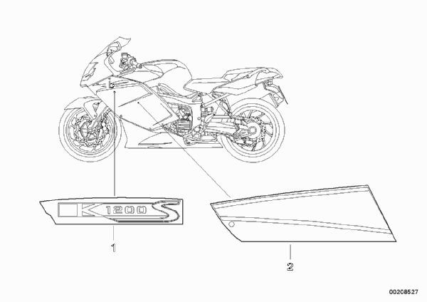 Наклейка для BMW K40 K 1200 S (0581,0591) 0 (схема запчастей)