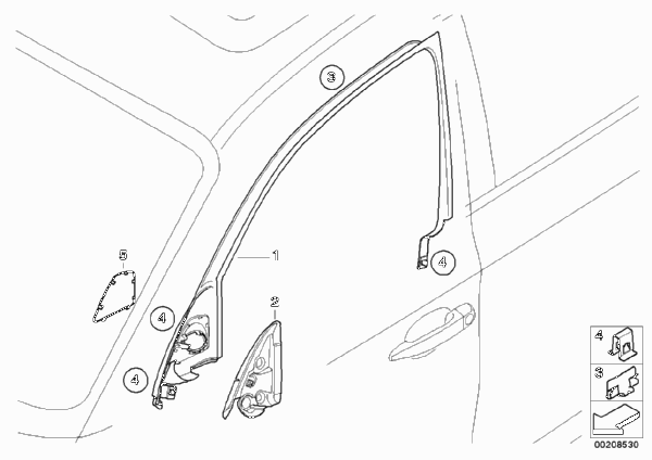 Механизм перемещения стекла двери Пд для BMW E87N 120i N43 (схема запчастей)