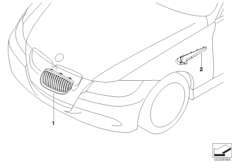 Декоративная решетка Individual Пд для BMW E92 M3 S65 (схема запасных частей)