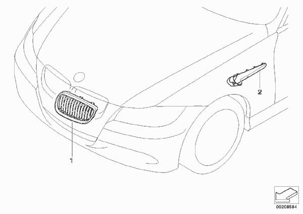 Декоративная решетка Individual Пд для BMW E92 M3 S65 (схема запчастей)