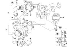 Турбонагнетатель для BMW E84 X1 23dX N47S (схема запасных частей)