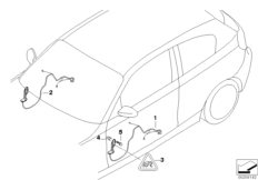 Жгуты проводов двери для BMW E88 118i N46N (схема запасных частей)
