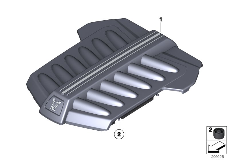 Звукоизоляционный кожух для BMW RR6 Dawn N74R (схема запчастей)