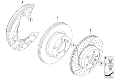 Диск тормозного механизма перед.колеса для BMW E88 120i N46N (схема запасных частей)