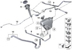 Расширит.бачок/трубопроводы для BMW RR4 Ghost EWB N74R (схема запасных частей)