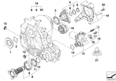 Детали раздаточной коробки ATC 300 для BMW E60 530xd M57N2 (схема запасных частей)