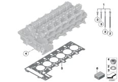 Головка блока цилиндров-доп.элементы для BMW F12N 640iX N55 (схема запасных частей)