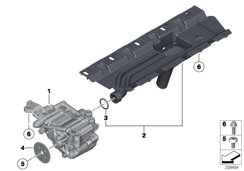 Смазочная система/масляный насос для BMW F20N M135i N55 (схема запчастей)
