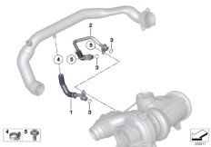 Система охлаждения-турбонагнетатель для BMW F30 Hybrid 3 N55 (схема запасных частей)
