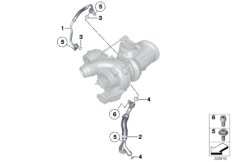 Смазочная система турбонагнетателя для BMW F31 335iX N55 (схема запасных частей)