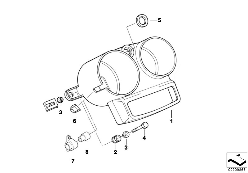 Панель приборов/дополнительные элементы для BMW R22 R 850 RT 02 (0417) 0 (схема запчастей)