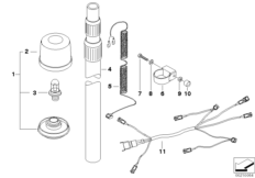 Проблесковый вращающ.фонарь для BMW 259T R 850 RT 96 (0412) 0 (схема запасных частей)