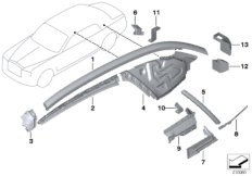 Боковой каркас задней стойки Вх для BMW RR3 Coupé N73 (схема запасных частей)