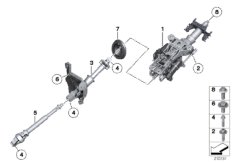 Рулевая колонка с электропр./доп.детали для BMW F02N 750LiX 4.0 N63N (схема запасных частей)