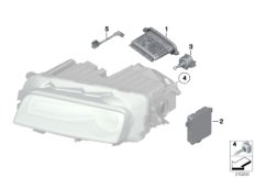 Фары: электронные детали/лампы для ROLLS-ROYCE RR4 Ghost EWB N74R (схема запасных частей)