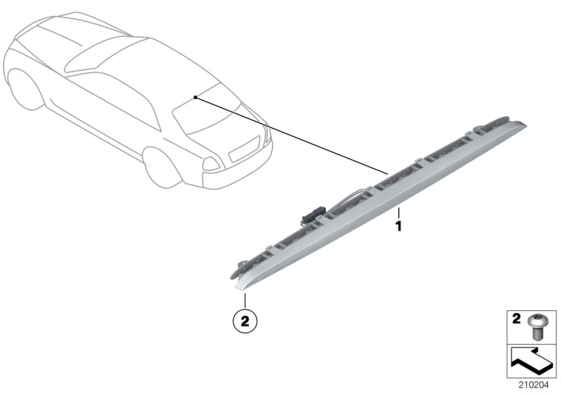 Третий фонарь стоп-сигнала для BMW RR4 Ghost EWB N74R (схема запчастей)