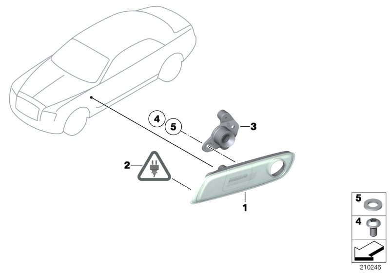 Габаритный фонарь для BMW RR6 Dawn N74R (схема запчастей)