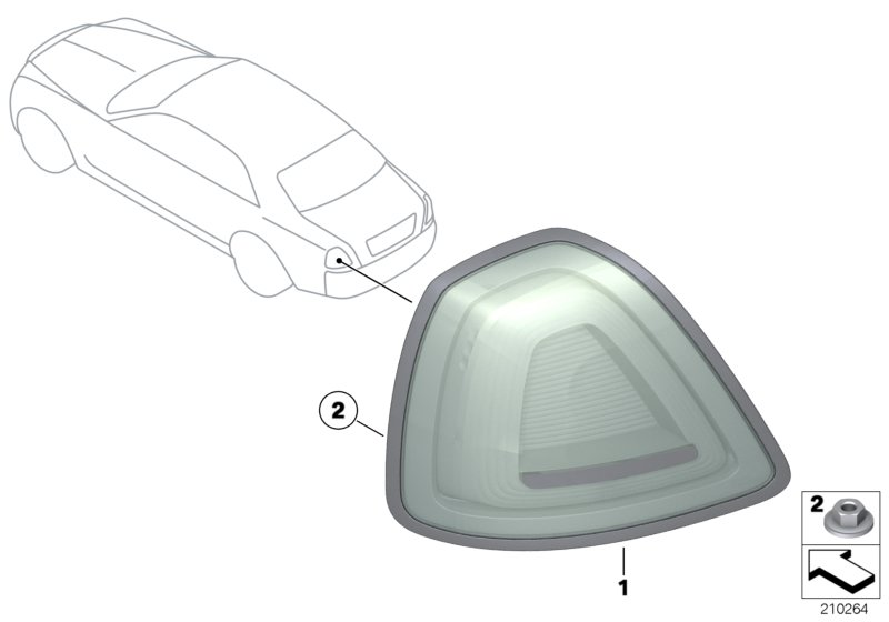 Блок задних фонарей для BMW RR4 Ghost N74R (схема запчастей)