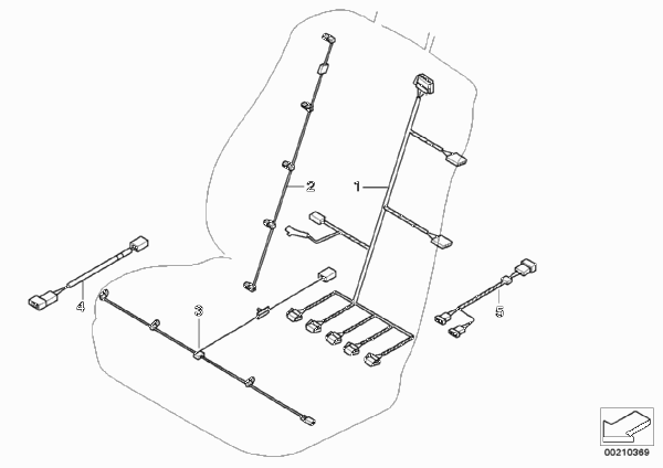 Доп. комплекты проводов сиденья для BMW E71 X6 M S63 (схема запчастей)