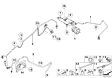 Трубопроводы/детали крепления SCR для BMW E70N X5 30dX N57 (схема запасных частей)