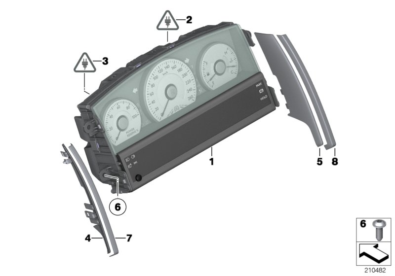 комбинация приборов для BMW RR6 Dawn N74R (схема запчастей)