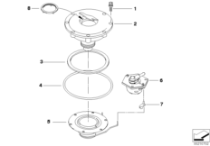 запорный механизм топливного бака для BMW R22 R 850 RT 02 (0417) 0 (схема запасных частей)